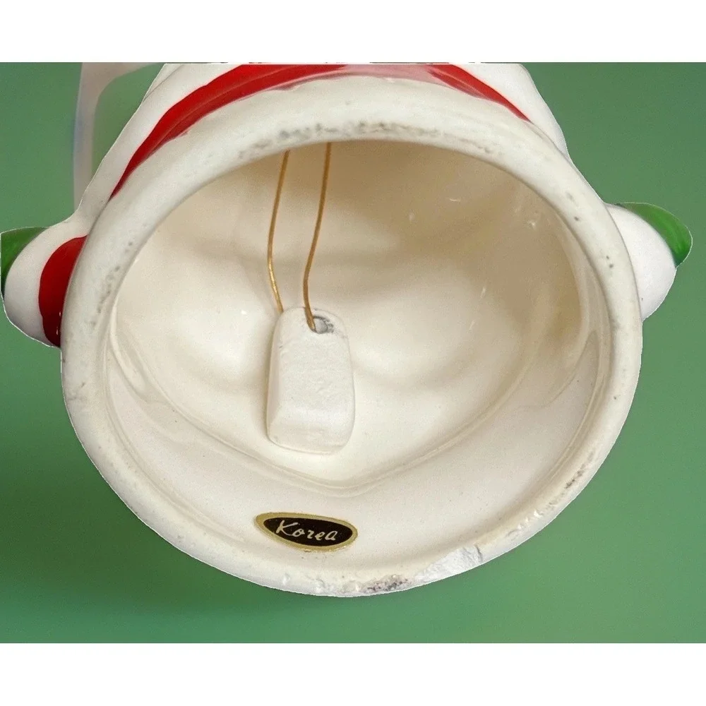 Vintage Josef Kitschy Originals Smiling Santa Claus Ceramic Christmas Bell VGC